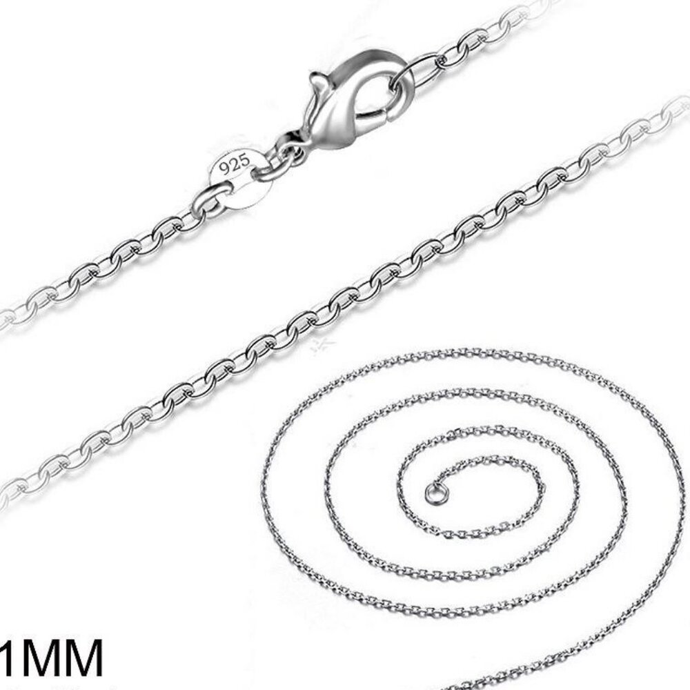 20" Long 1 mm Patinum Layered "O" Chain Necklace